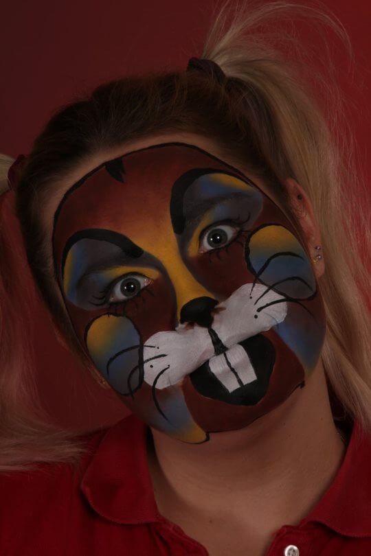 Kindergrime konijn met kleuren